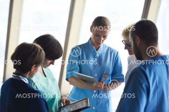 group of medical staff at hospital
