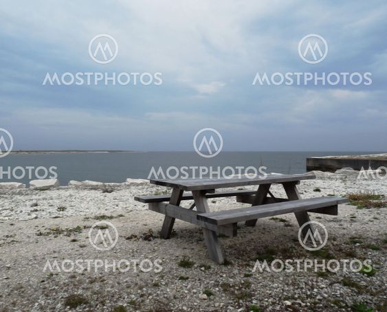 Table on the beach