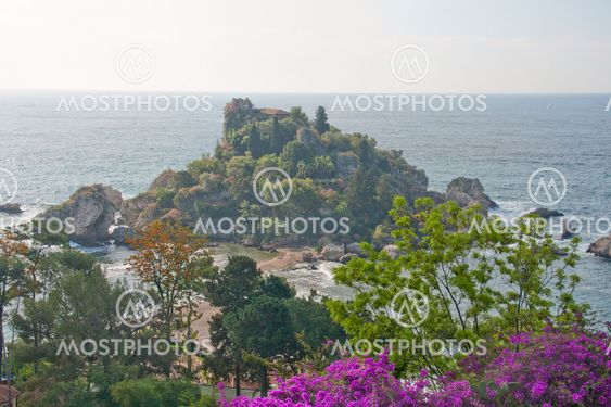 Isola Bella island near Taormina resort. Sicily.Italy.
