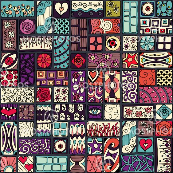 Seamless pattern with doodle frames.