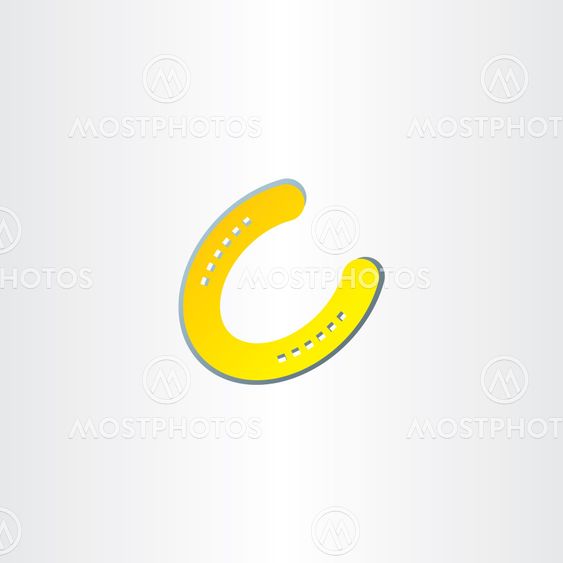 golden luck horseshoe vector icon
