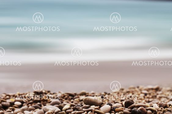 Gravel Depth Of Field and sea background