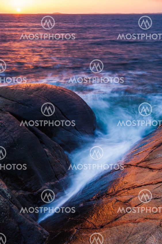 Coastal scenery at sunset, Sweden