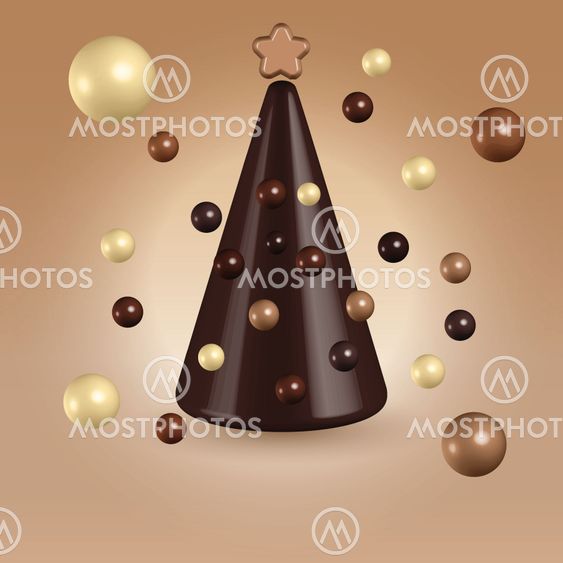 Chocolate christmas postcard