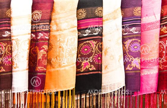 Multi-colored scarf.