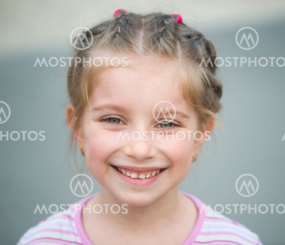 little girl smiling