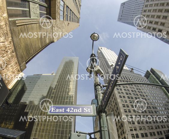 Bottom-Up view of New York Skyscrapers