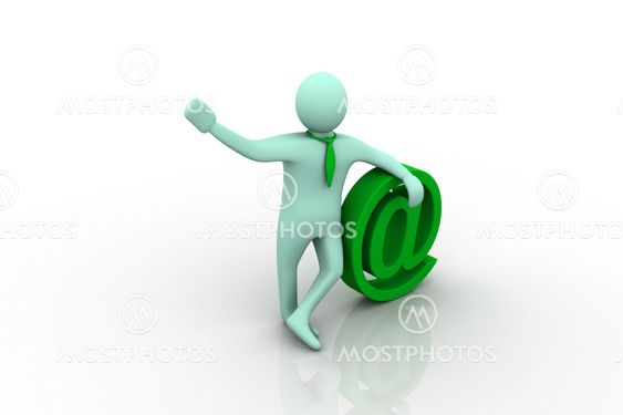 3d human email symbol business concept