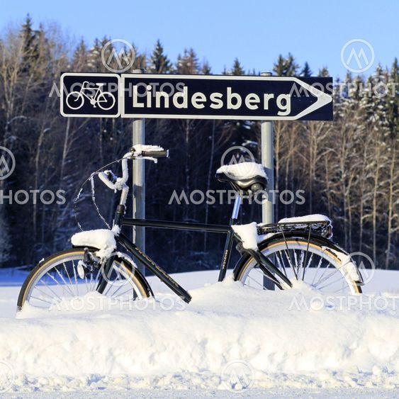 Örebro Hovsta cycle in snow 1