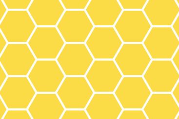 Cute honeycomb pattern with hexagon cells and yellow...