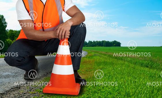road worker closeup