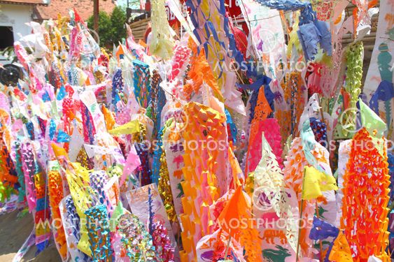 Color paper flag for Buddha worship