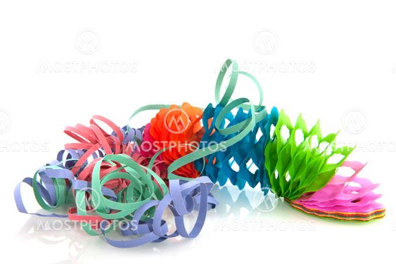garland and party streamers