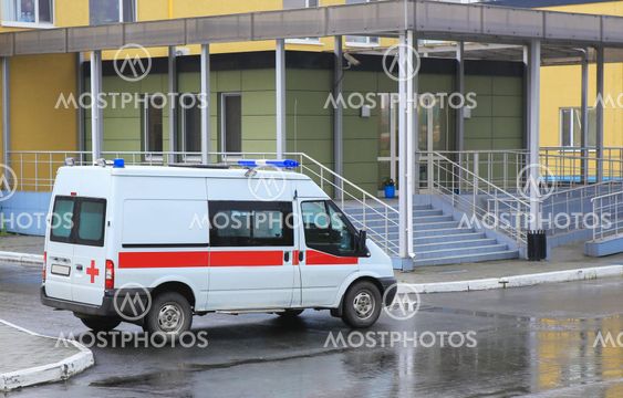 ambulance on parking near hospital