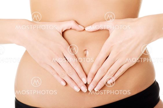 Hand on belly