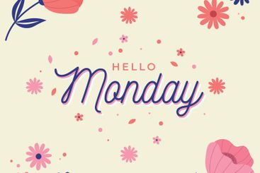 Floral hello monday background