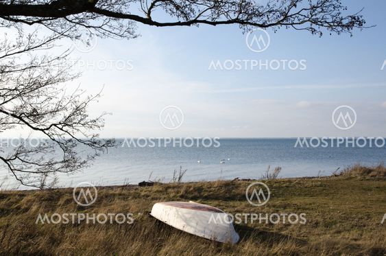 Calm coastal spring view