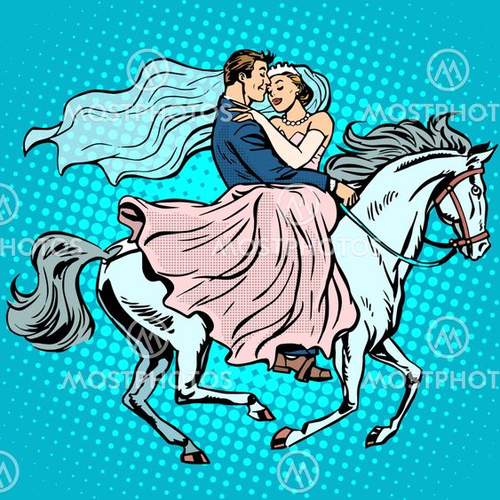 bride and groom white horse love wedding romance