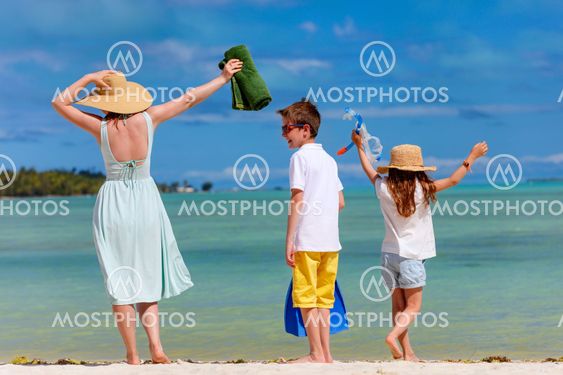 Family on beach vacation