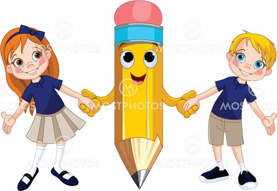Students and pencil