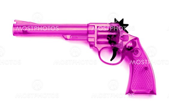 Toy plastic gun , on a white background
