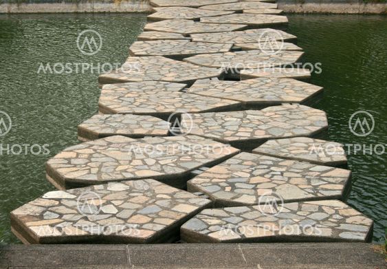 stone bridge in beautiful garden