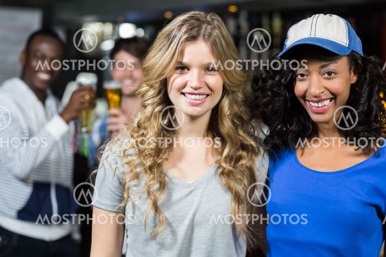 Portrait of smiling friends together