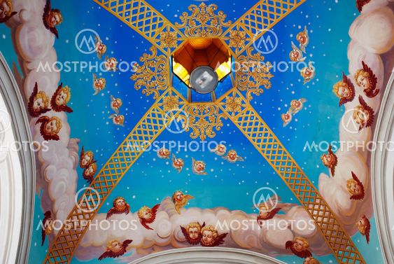 Ceiling of arbor in monastery