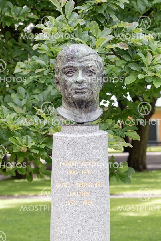 The tombstone of Evert Taube at Maria Magdalena Church in...