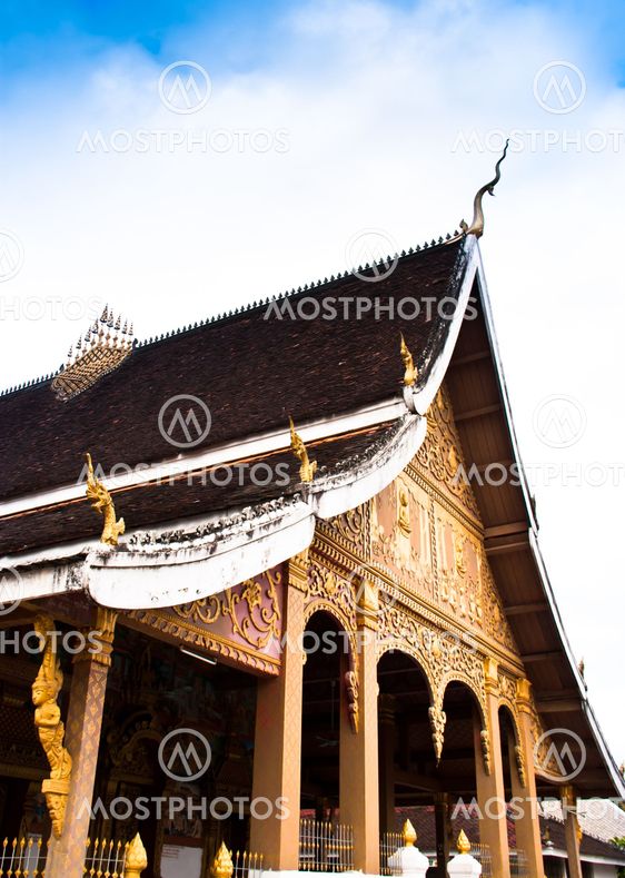 In front of the temple.