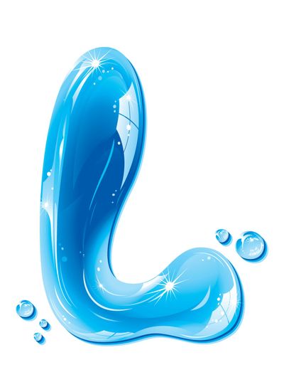 Abc Series Water Liquid Letter Capital L