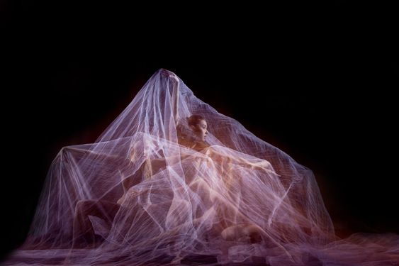 The sensual and emotional dance of beautiful ballerina
