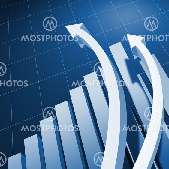 Charts and upward directed arrows