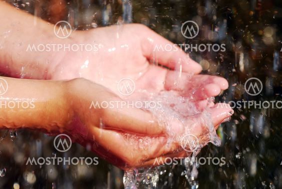 Hands and water