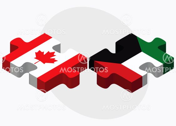 Canada and Kuwait Flags