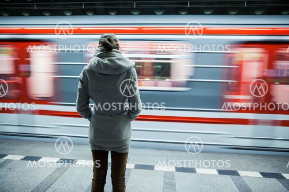 Subway station (motion blurred & color toned image)