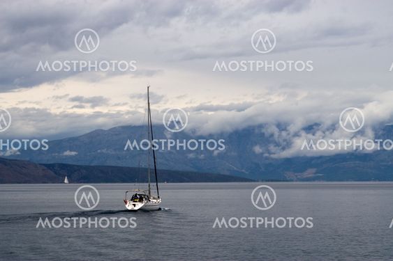 Sailing in raining day