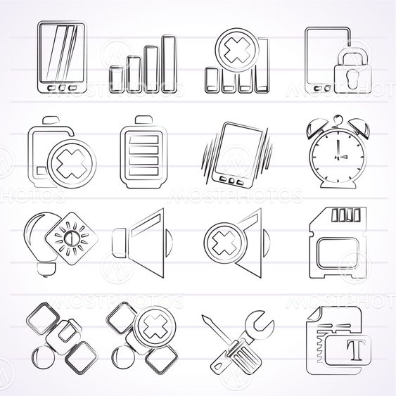 Mobile Phone sign icons