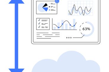 Data Dashboard with Cloud Hosting and Scalability Concept
