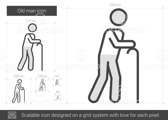 Old man line icon.