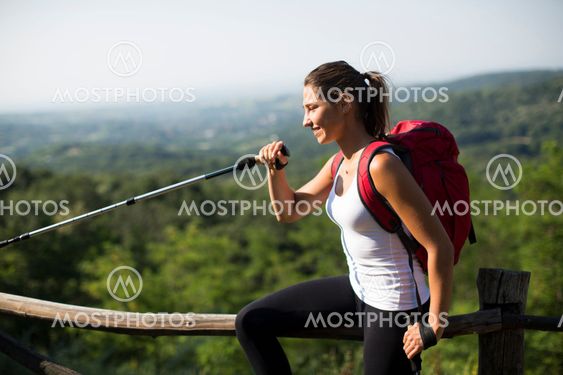 Young woman at hiking