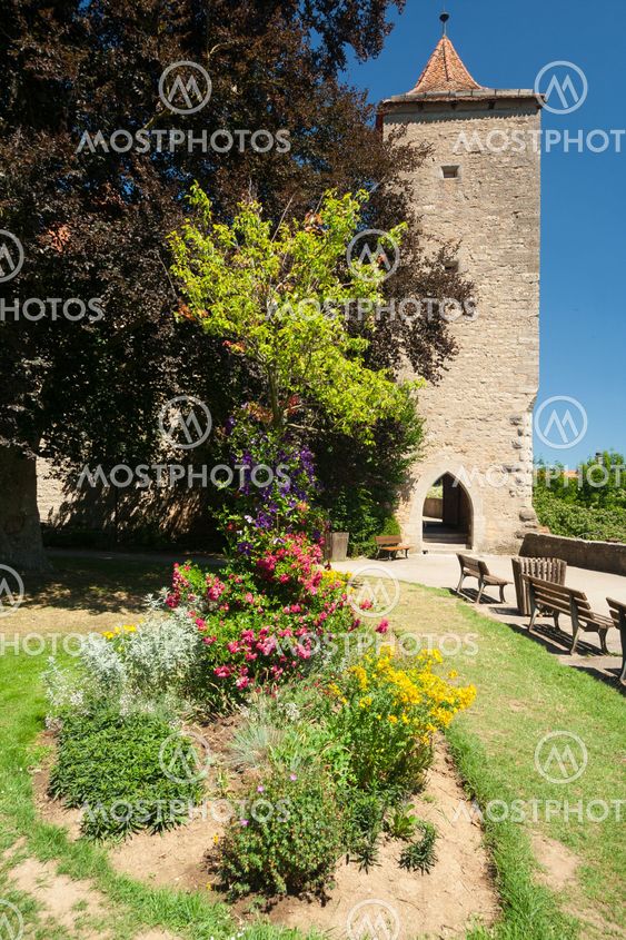 Castle garden in Rothenburg ob der Tauber