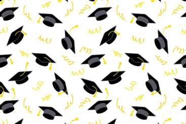 Class of graduation seamless pattern with tassel and...
