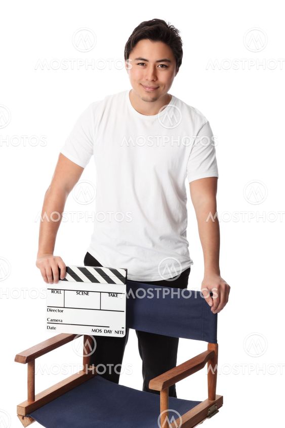 Man holding a film slate