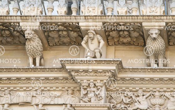 Baroque detail - Holy Cross basilica - Lecce, Apulia, Italy