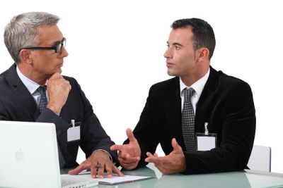 businessmen having a discussion