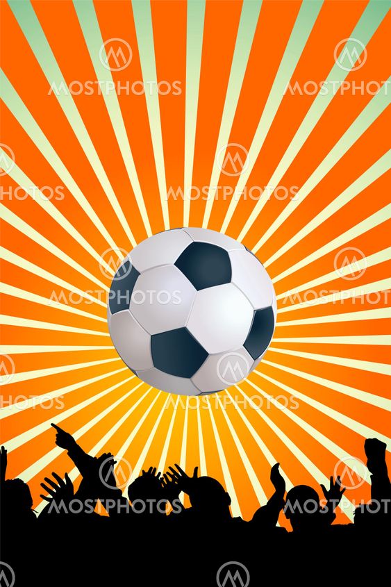 Soccer ball with silhouettes