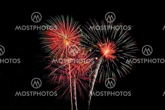 4th of July Fireworks - Red, Green, Purple and Gold