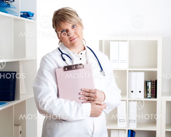 portrait of a young woman doctor