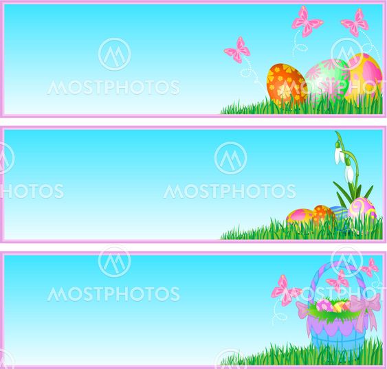Easter eggs banners